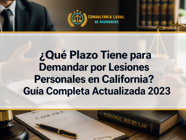 ¿Qué Plazo Tiene para Demandar por Lesiones Personales en California? Guía Completa Actualizada 2023